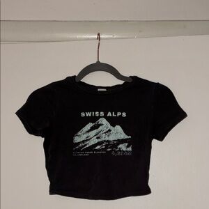 Garage Black Swiss Alps Crop Top